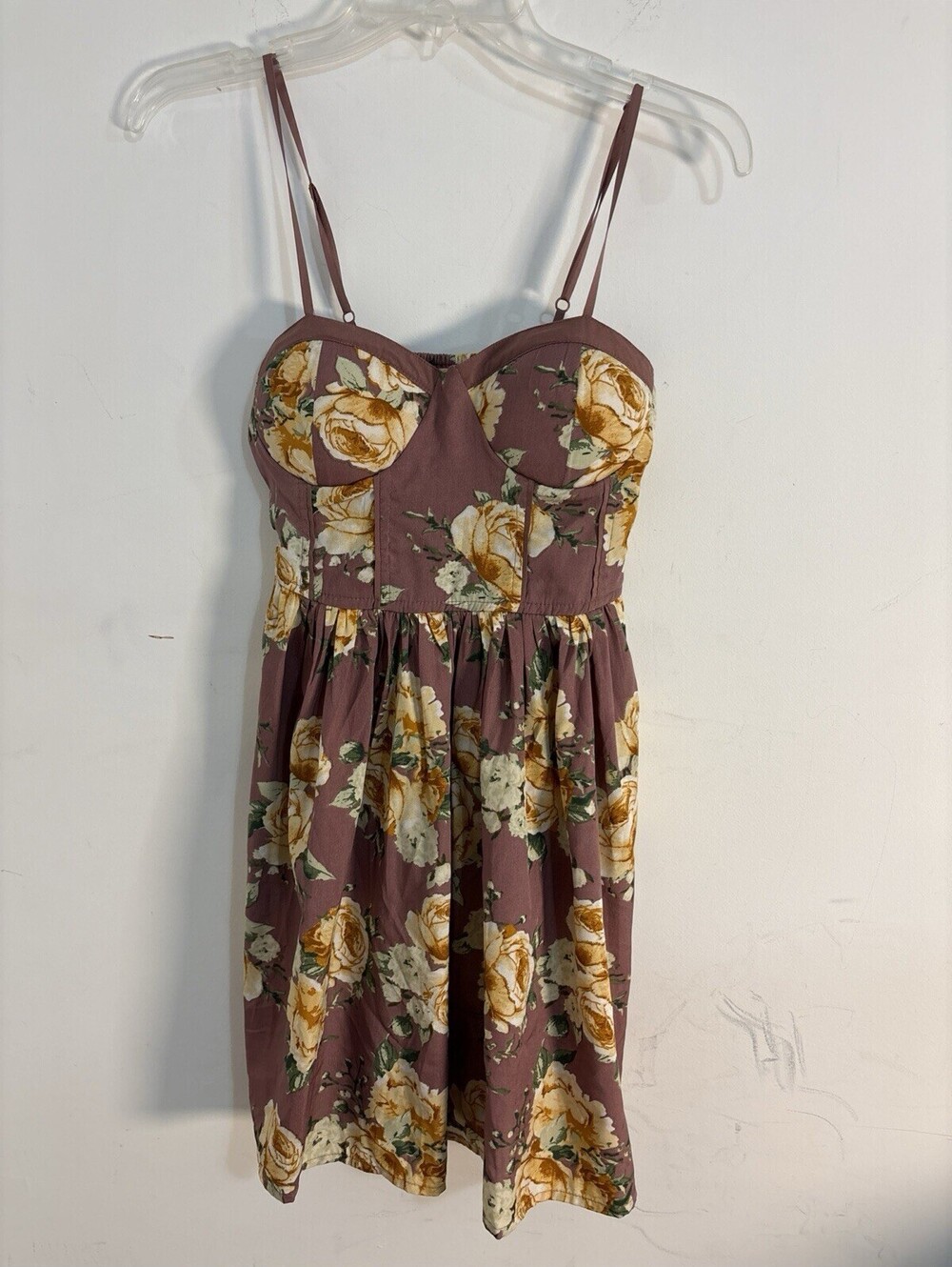 NWOT Band of Gypsies Floral dress Size Xs Dusty Rose Color A-line Knee Length